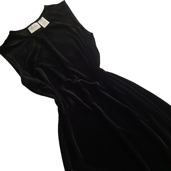 Vintage Kattie Lee Collection Velvet Sleeveless Maxi Dress stretchy - Picture 1 of 14